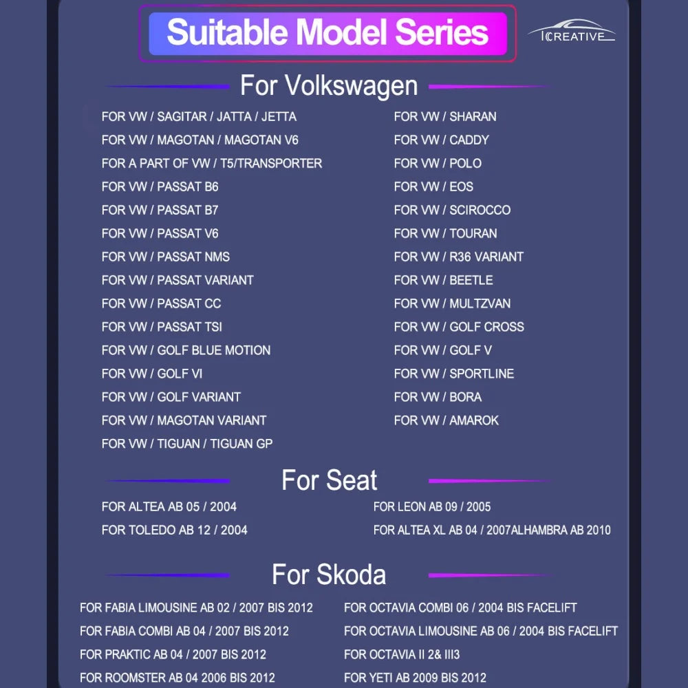 2Din Car Radio Android for Volkswagen Golf 5 6 Polo Passat B6 B7 CC Skoda Jetta Universal Multimedia Carplay Wifi GPS Navigation