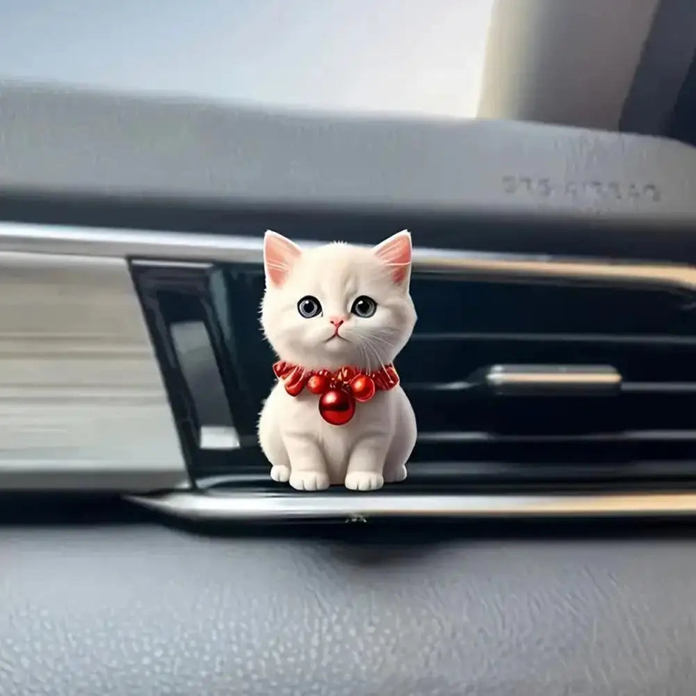 Cute Cartoon 2D Kitten Ventilation Clip Car Air Freshener Car Air Conditioner Air Outlet Aroma Diffuser Auto Interior Decoration