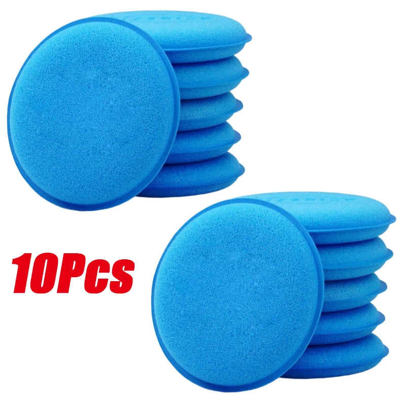 10Pcs Round Car Waxing Polish Wax Foam Sponge High Density Applicator Pads Cleaning Sponge Auto Detail Washing Car Cleaning Tool