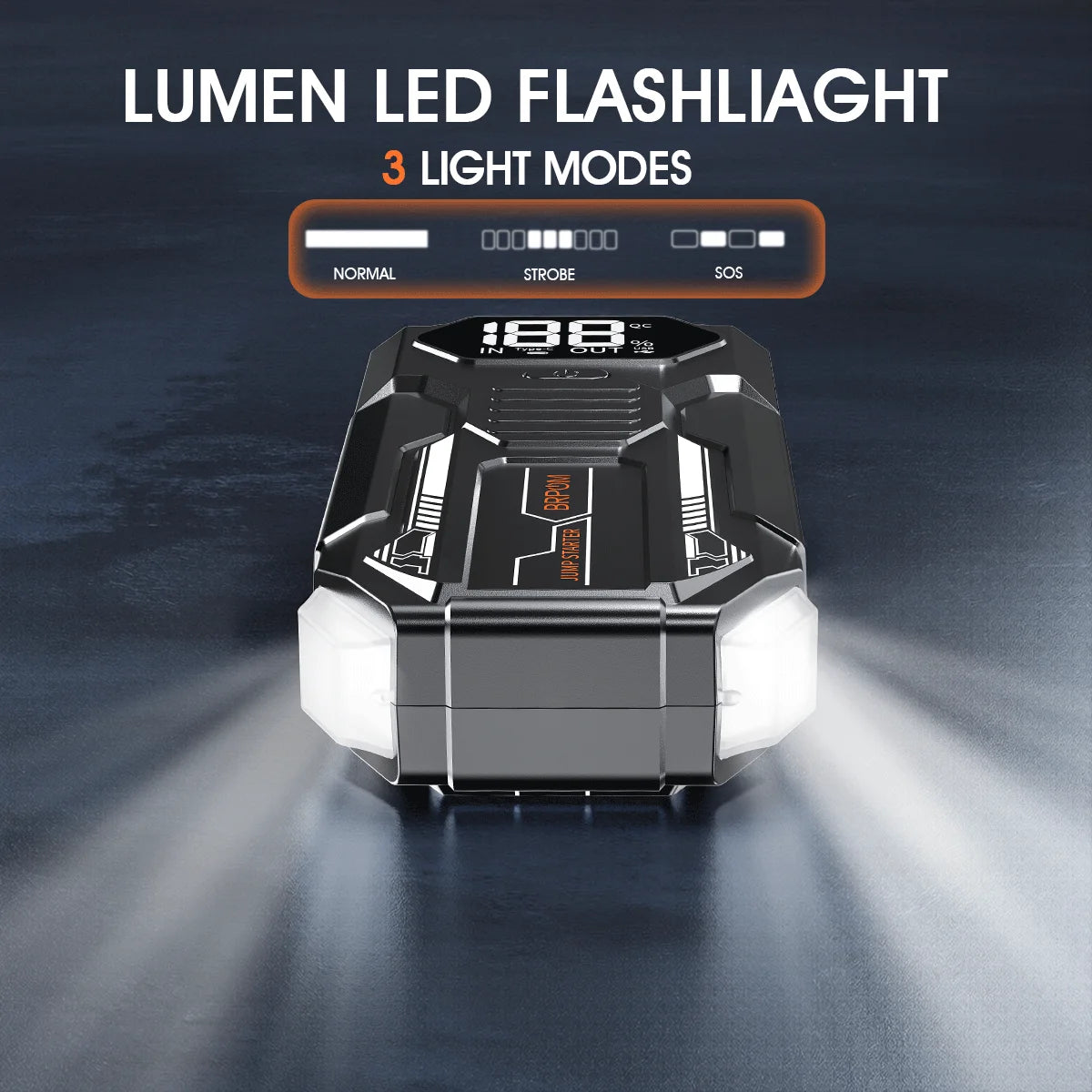 Car Jump Starter 3000A/4000A/5000A Battery Charger Emergency Power Bank Booster for 12V Gasoline and Diesel Vehicles Starting