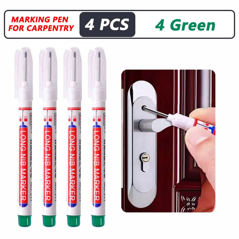 1-40PCS 20mm Deep Hole Long Nib Head Markers For Metal Perforating Pen Waterproof Bathroom Woodworking Decoration Multi-Purpose