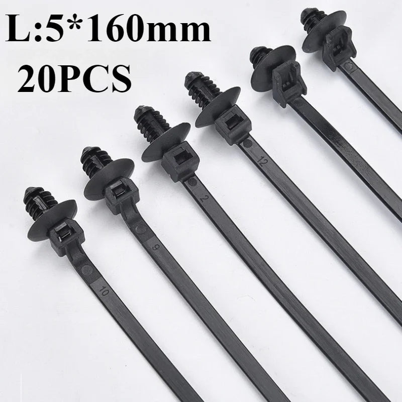 Car Nylon Tie Wrap Cable Fixed Fastener Clips  Strap Self-Locking Nylon Cable Ties Car Hose Fastening Zip