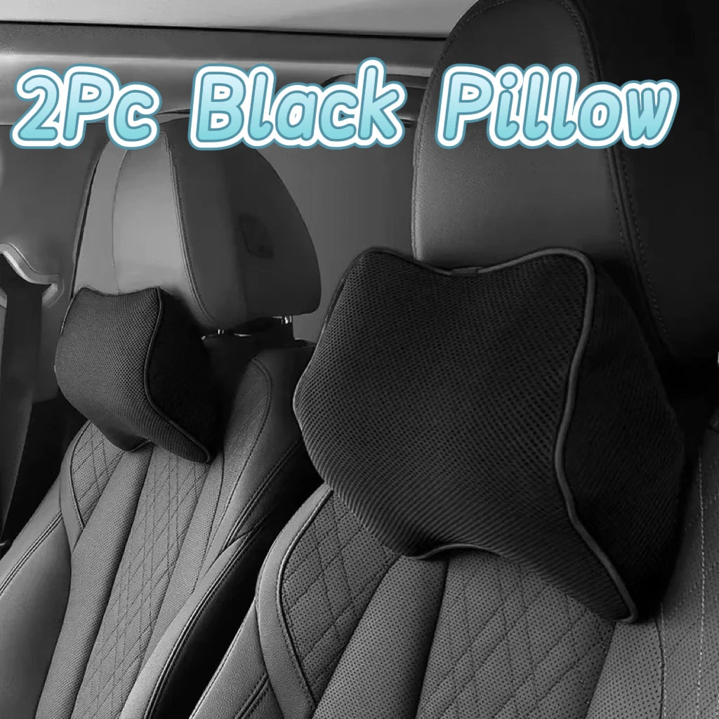 Memory Foam Car Seat Pillow Car Neck Pillow Protective Lumbar Back Support Breathable Car Headrest Cushion For Travel