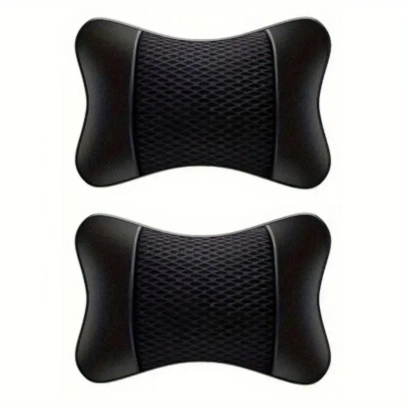 1/2pcs Universal Car Headrest PU Leather Neck Pillow Comfortable Mesh Breathable Seat Rest Cushion Car Neck Pillow