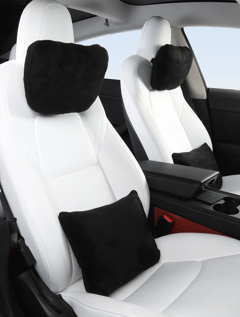 1Pcs Car Seat Headrest Neck Pillow for Tesla Model Y/X/3/S Head Lumbar Relief Support Soft Comfort Memory Cushion Protect Cover