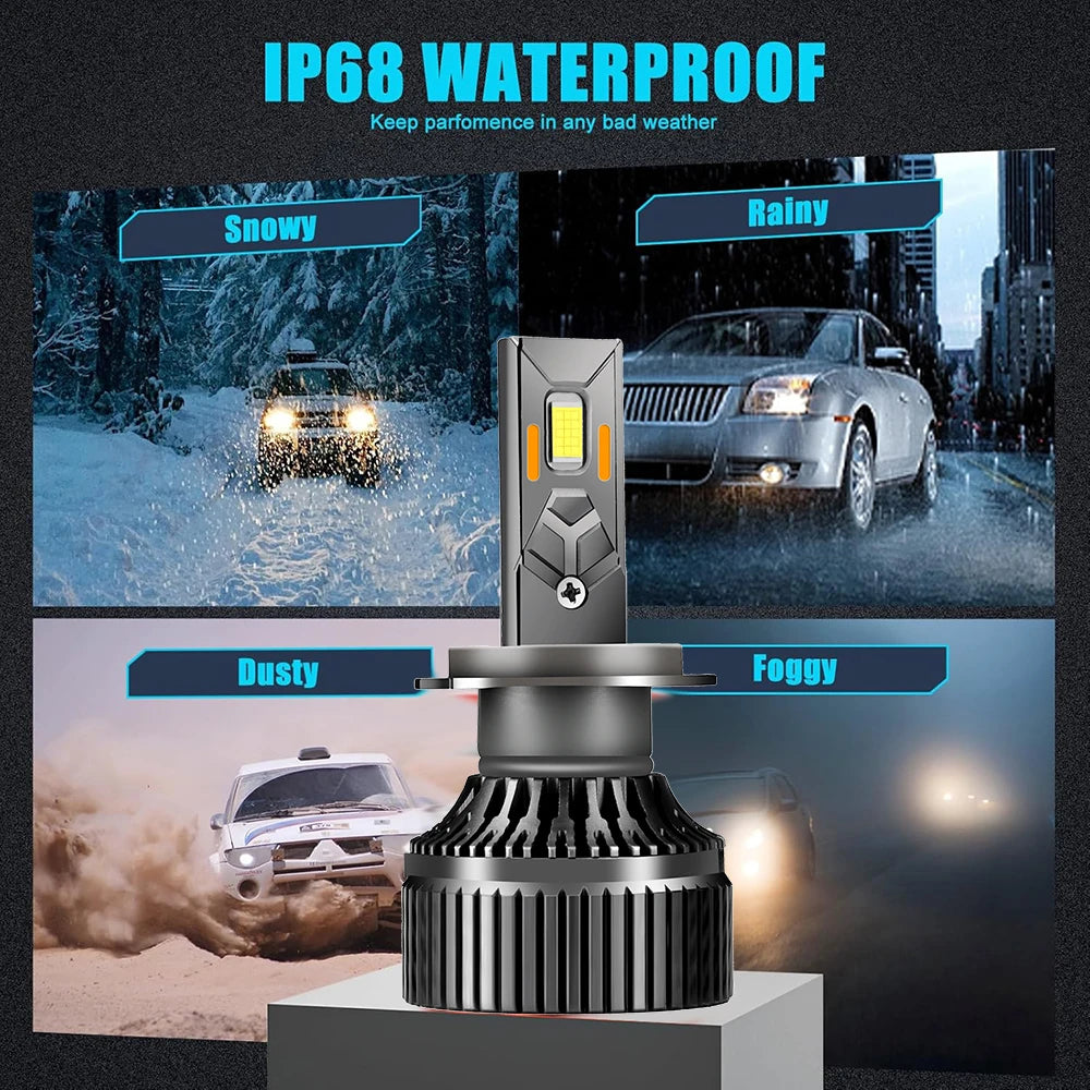 YHKOMS 1200W 800000LM Canbus H4 H7 H1 LED H8 H9 H11 9005 9006 9012 HB3 HB4 Car LED Headlight Auto Fog Lamp LED Bulbs 6000K 12V