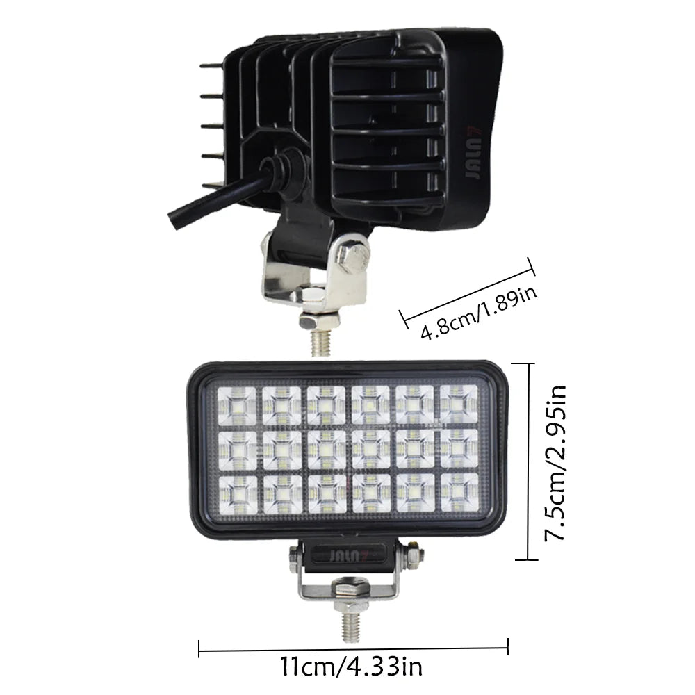 JALN7 Forlift LED Work Light Flood Lamp 4.3 inch Heavy Equipment Vehicles Truck Tractor Cart Boat ATV UTV 27W 4050LM 12V 24V