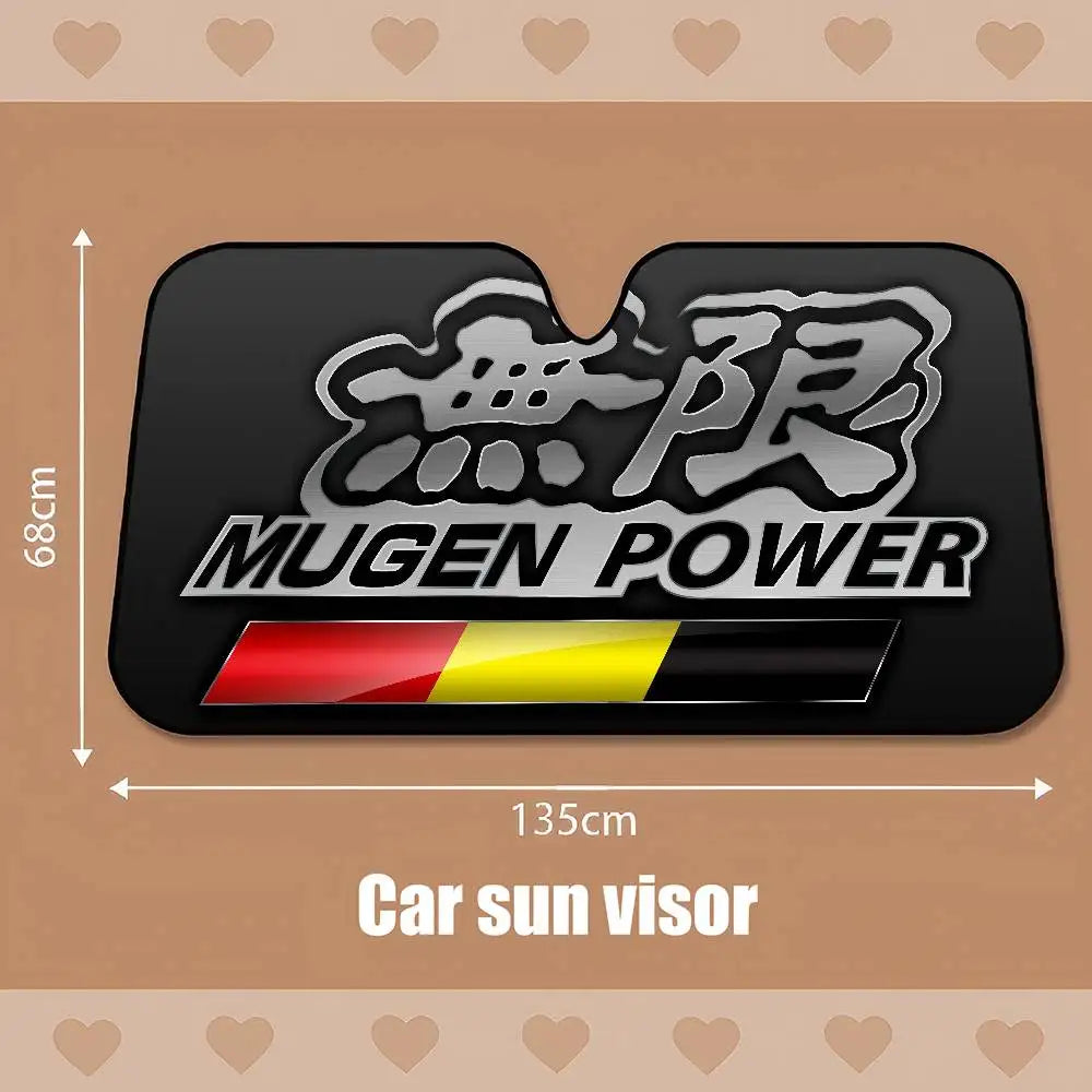 Mugen Powers Heated Windshield Sunshade Car Window Windscreen Cover Sun Shade Auto Sun Visor Car-covers