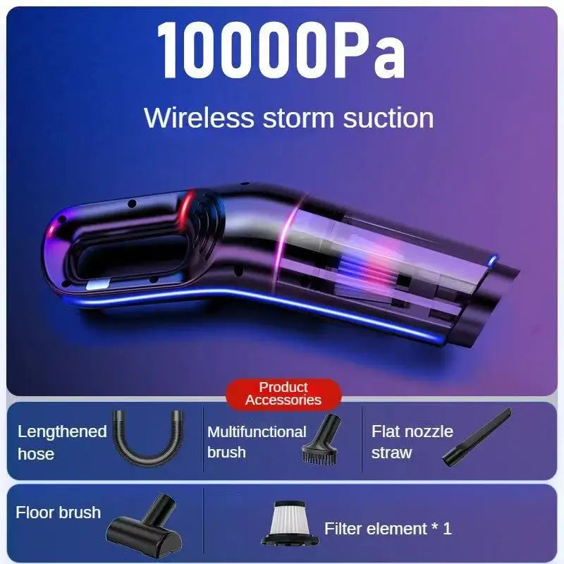 High Suction Handheld Car Vacuum Cleaner Portable Dual Use Household Water Absorption Cleaning Tool for Auto Interior
