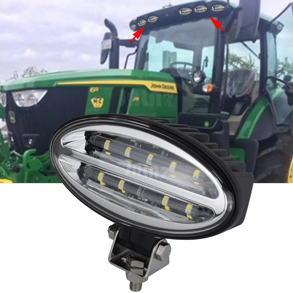 JALN7 LED Light Tractor Oval 6.7 Inch for Deere 45W Work Versatile Buhler Massey Ferguson Combines Cotton Picker