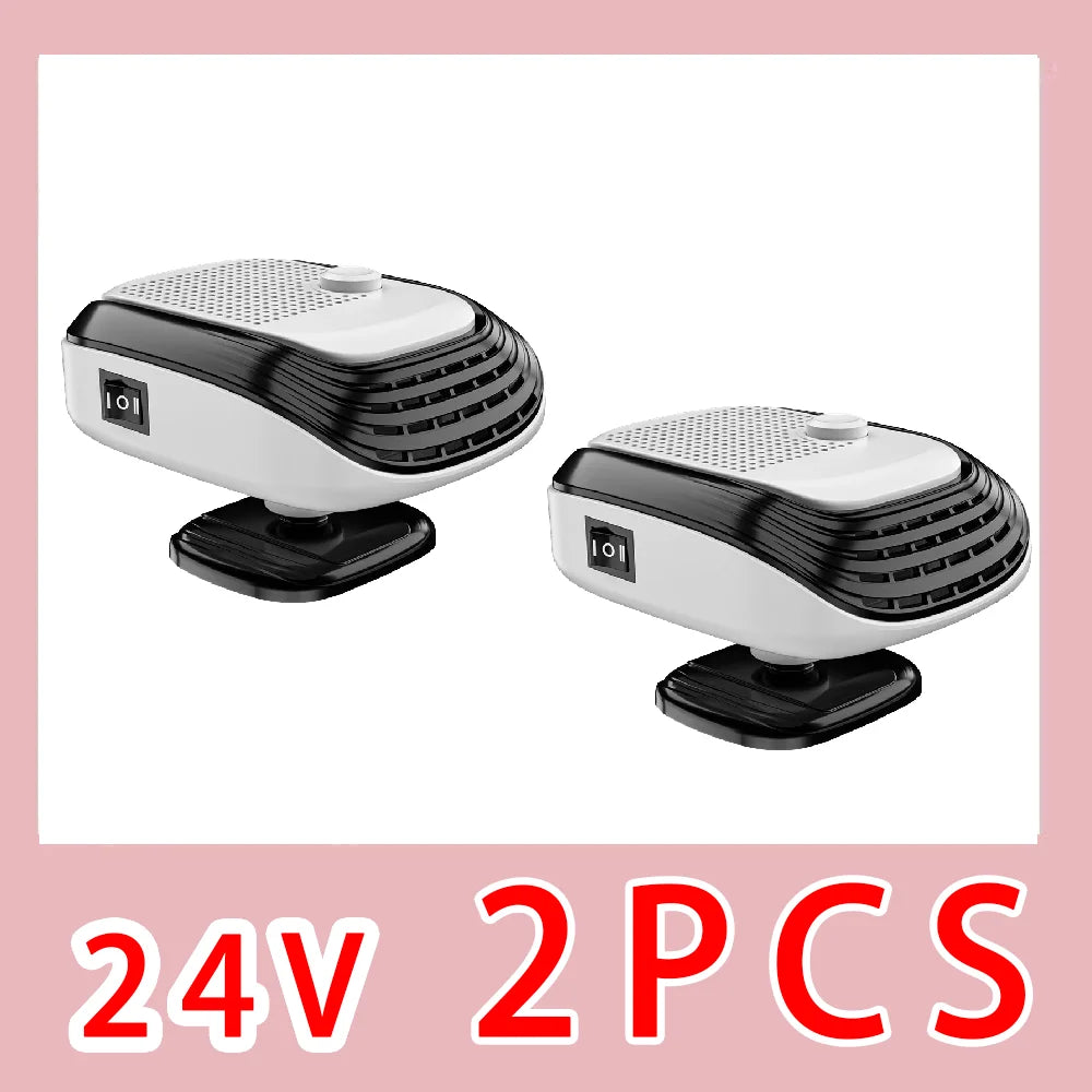 Fast Heating 12V/24V Car Heater & Defroster, Dual Speed Quick Warm Up, Front Demister for Winter Car Heating & Defogging