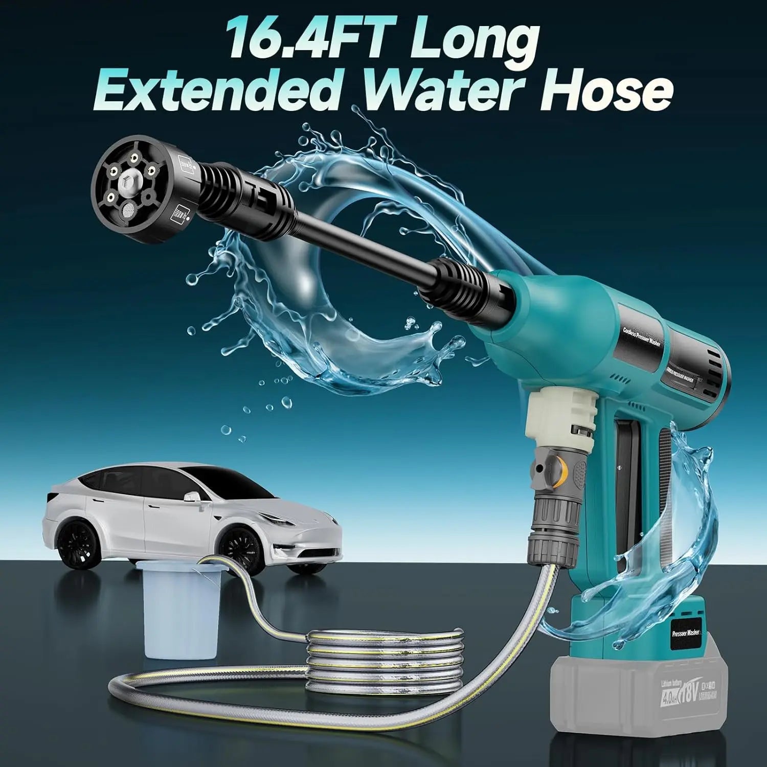 380W Brushless Electric High Pressure Washer Gun 250Bar Power Garden Car Washing Water Spray Gun For Makita Battery Pin