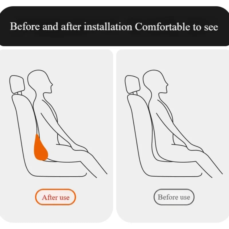 Car Seat Pillow Memory Foam Lumbar Support Breathable Back Protector Suitable for Office Chairs and Car Interior Accessories