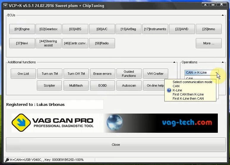 Newest VAG CAN PRO V5.5.1 Professional VCP Scanner OBD2 Diagnostic Interface With Dongle Support Multi-Cars Can Bus UDS K-line