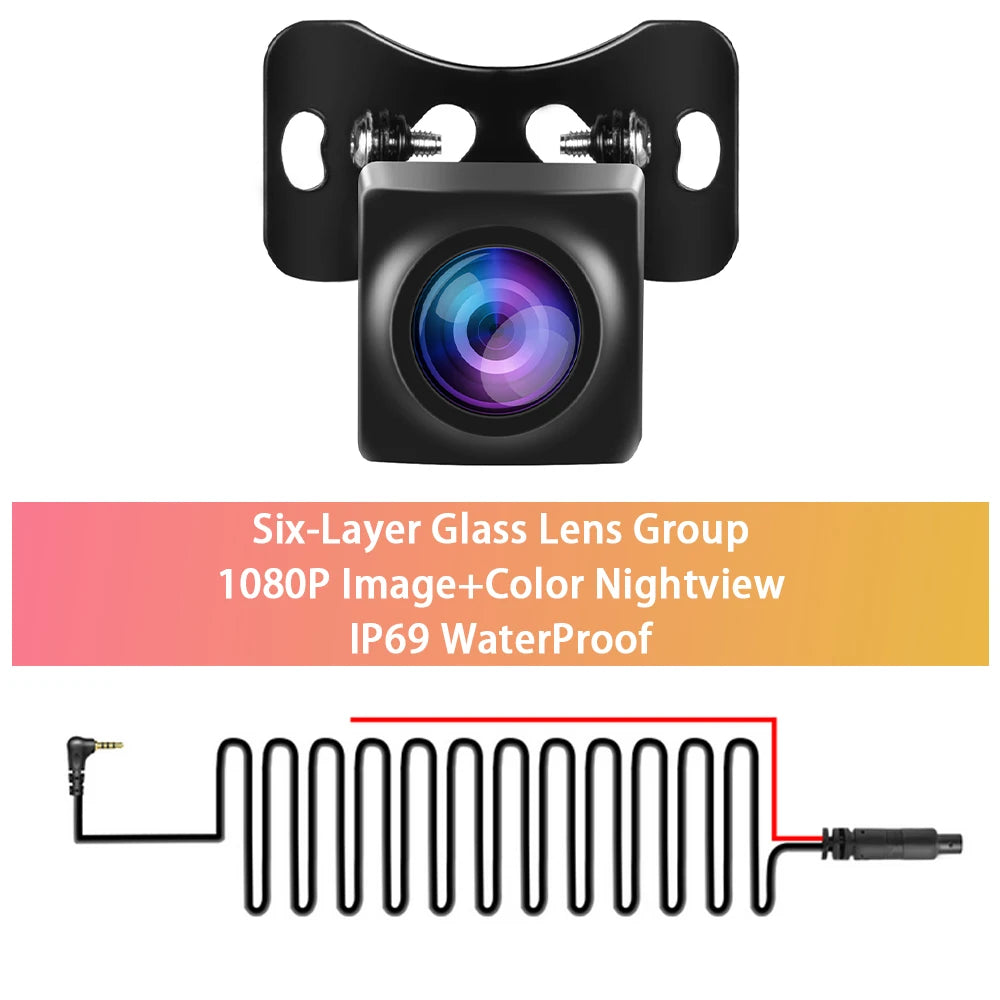 Podofo AHD Camera For Smart Screen Player Android Car Monitor IP69 Waterproof 160° Wide Angle 1920*1080P Rear View Cam Reverse