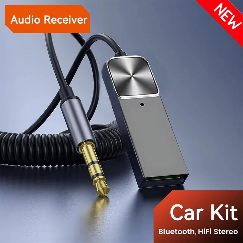 Bluetooth 5.5 Car Kit AUX Audio Receiver USB To 3.5mm Hifi Stereo Music Navigation Handsfree With Mic Wireless Adapter Transmit