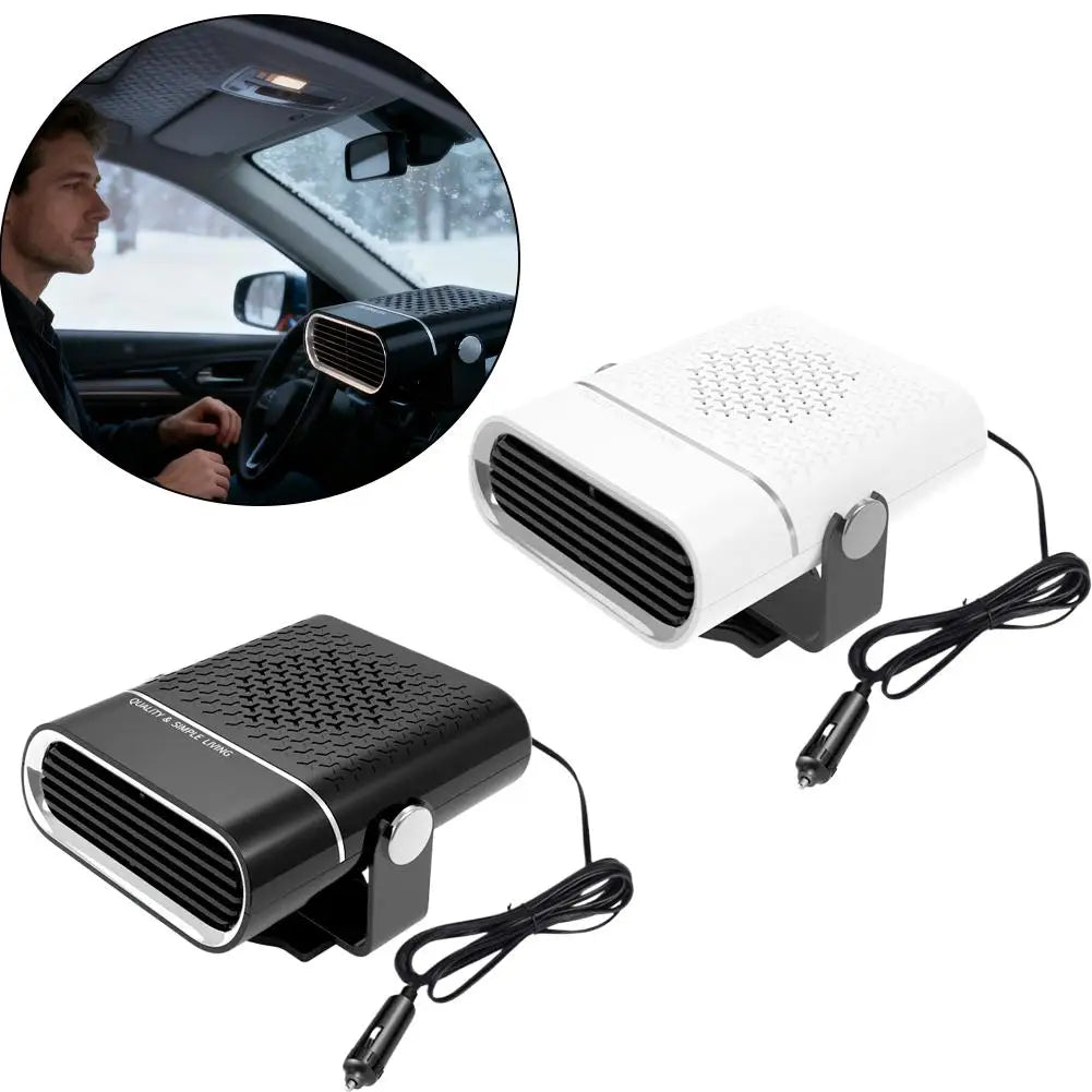 12V 120W Portable Car Heater Fast Heating & Cooling Fan 360° Rotation Defogger/Defroster Cigarette Lighter Plug-in