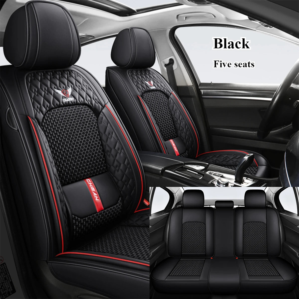 Ergonomic Car Seat Cushion – Nappa Leather & Ice Silk, High-Resilience Sponge, All-Season Comfort for Most Vehicles
