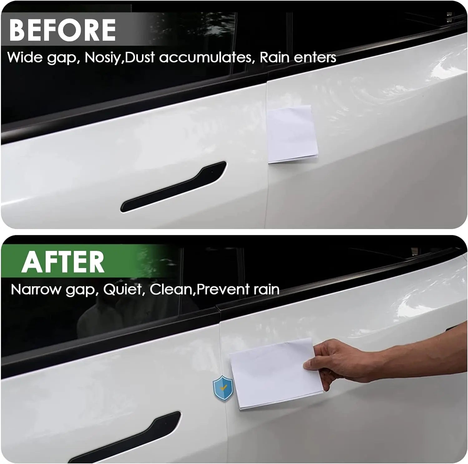 10pcs Door Seal Soundproof Kit For New Tesla Model Y Juniper 2025+ Launch 2025+ Rubber Weather Draft Seal Strip Wind Noise Kit