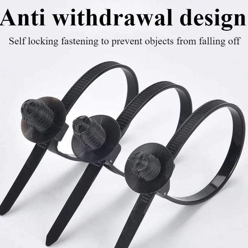 Car Nylon Tie Wrap Cable Fixed Fastener Clips  Strap Self-Locking Nylon Cable Ties Car Hose Fastening Zip