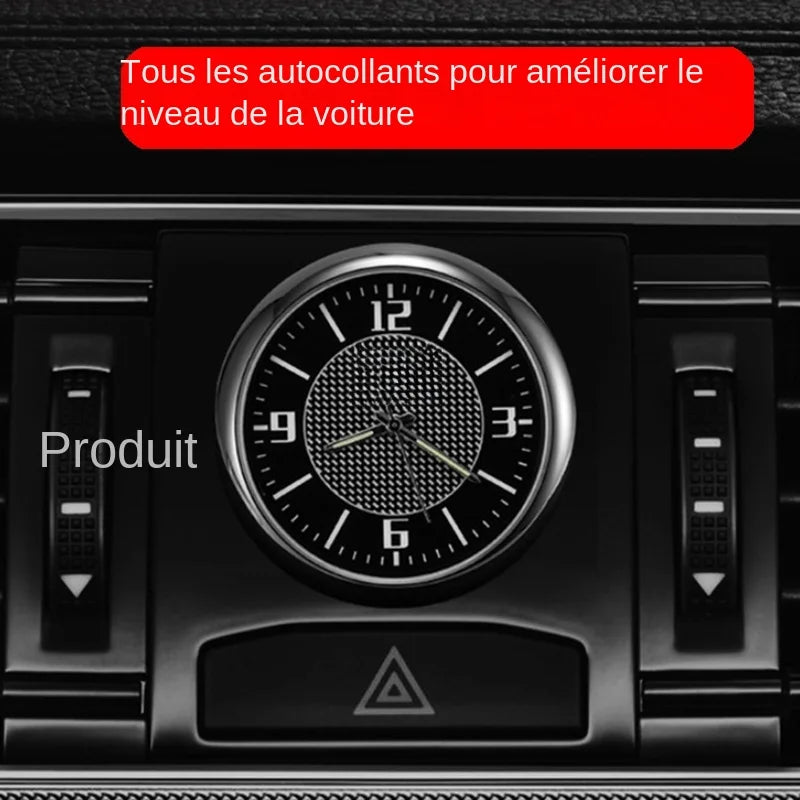 Car Clock Luminous Mini Automobiles Internal Stick-On Digital Watch Mechanics Quartz Clocks Auto Ornament 40mm 43mm
