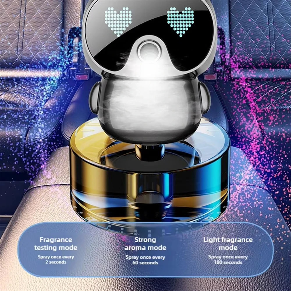 Car Air Freshener AI Smart Robot Rechargeable Fragrance Auto Diffuser Air Freshener Aromatherapy Perfume Universal Accessories