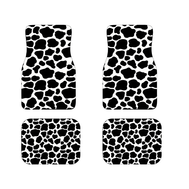 Leopard Print Car Floor Mats Set, All-Weather Universal Size for Front and Rear Seats, Suitable for SUVs, Limousines, LKWs