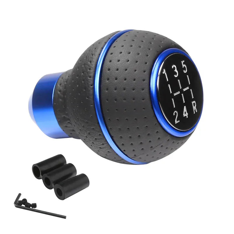 5 Speed Shift Knob Gear Stick Leather Shifter Lever Shifting Transmission Fit Most Manual Cars Trucks SUV Vehicle