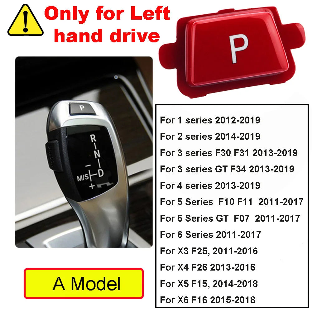 Car Gear Lever Auto Parking Button Letter P Button for BMW 1 2 3 4 5 7 Series F10 F11 F01 F02 X1 X3 X4 F30 F32 F48 F25