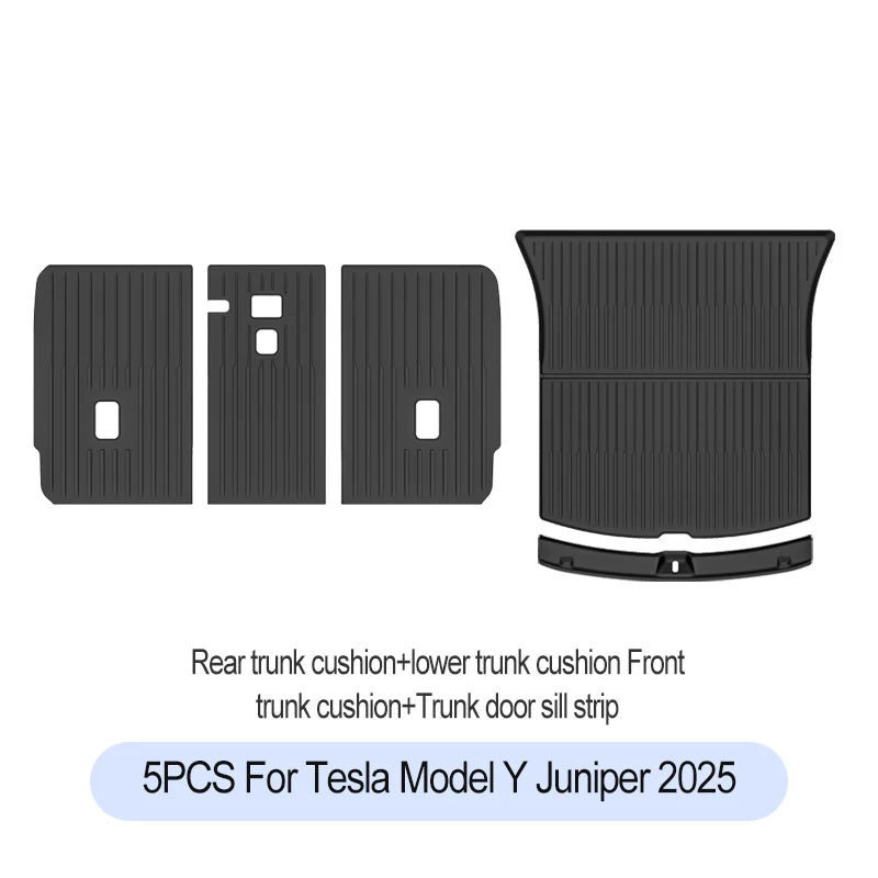 For Tesla New Model Y Juniper 2025+ TPE Floor Mats Waterproof Luggage Mat Wear-resistant Foot Pads ModelY Trunk Mats Accessories