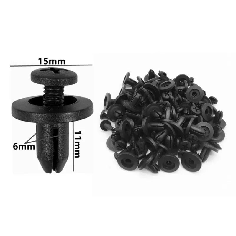 6mm Motorcycle Auto Mudguard Screw Rivet Bag Packed For Mitsubishi Wheel Arch Car Trunk Plastic Fastener Clip Repair Small Box