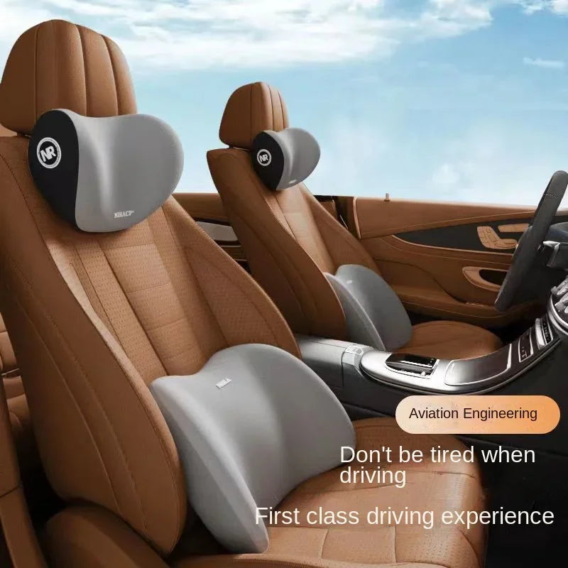 Universal Car Headrest Neck Support Pillow, Memory Foam Seat Cushion, Lumbar Back Cushion, Four-Season Neck Pillow for All Cars