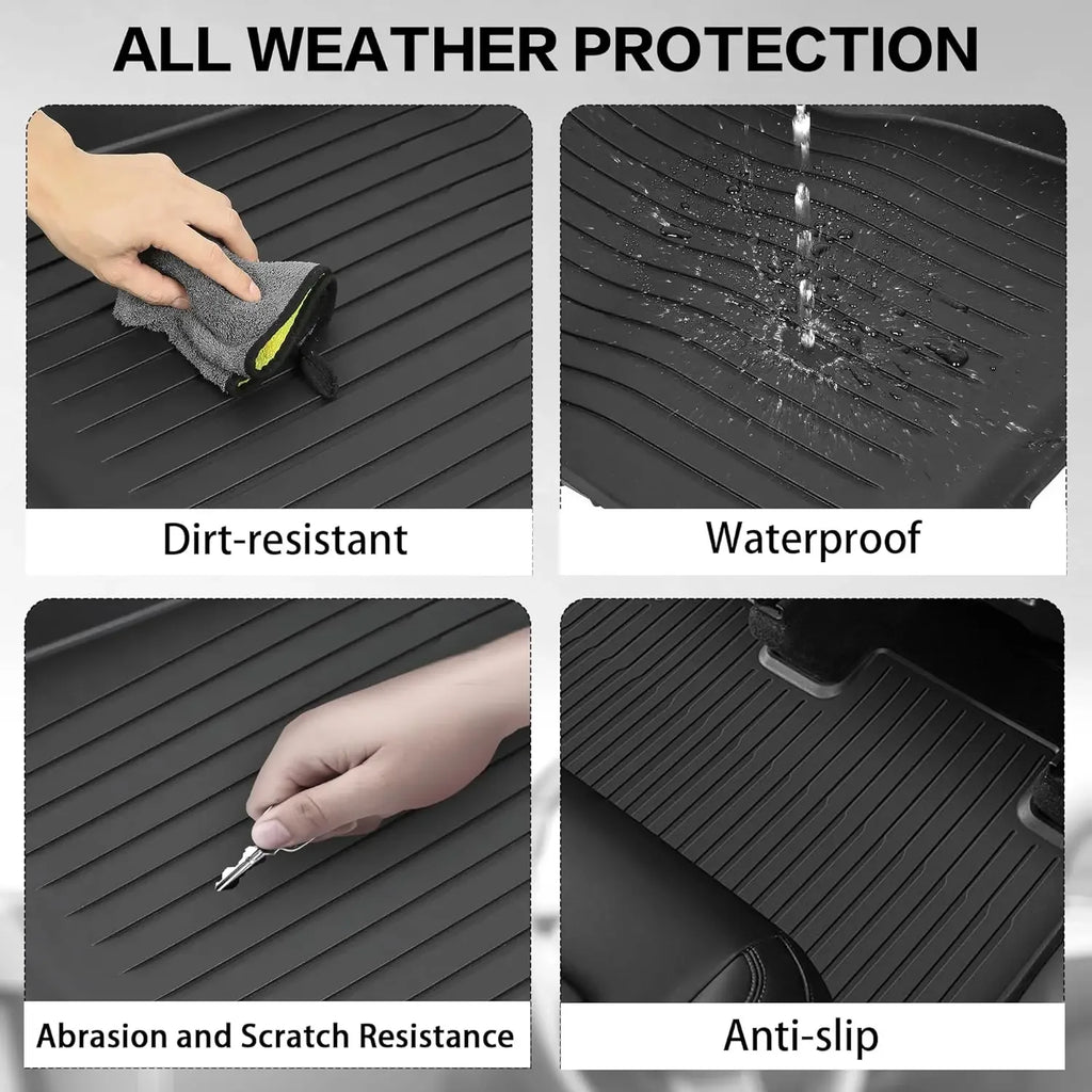 TPE Car Floor Mats For Tesla Model 3 Highland New Model Y 2019-2025 Luggage Mat Set Four Seasons Waterproof Anti-slip Trunk Mat