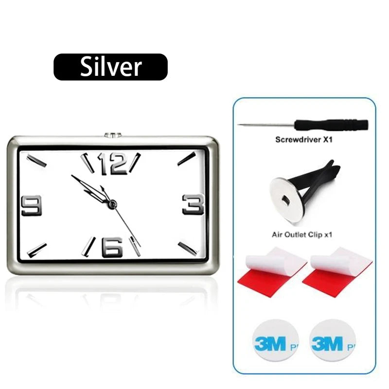 Auto Fashion Car Air Conditioning Vent Electronic Quartz Clock Square Vertical Car Clock Car Luminous Electronic Clock