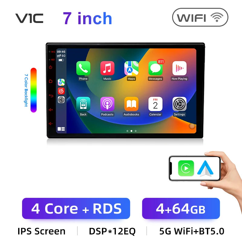 Junsun 7 9 10 inch Universal Car Radio Wireless CarPlay for Apple Android Auto 4G Car Intelligent Systems DSP IPS Touch Screen