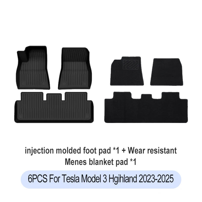 2023-2025 For Tesla Trunk Mat For  Model 3 highland Floor Mat  Luggage Mat TPE waterproof Anti-Slip Set Floor Liner Mats