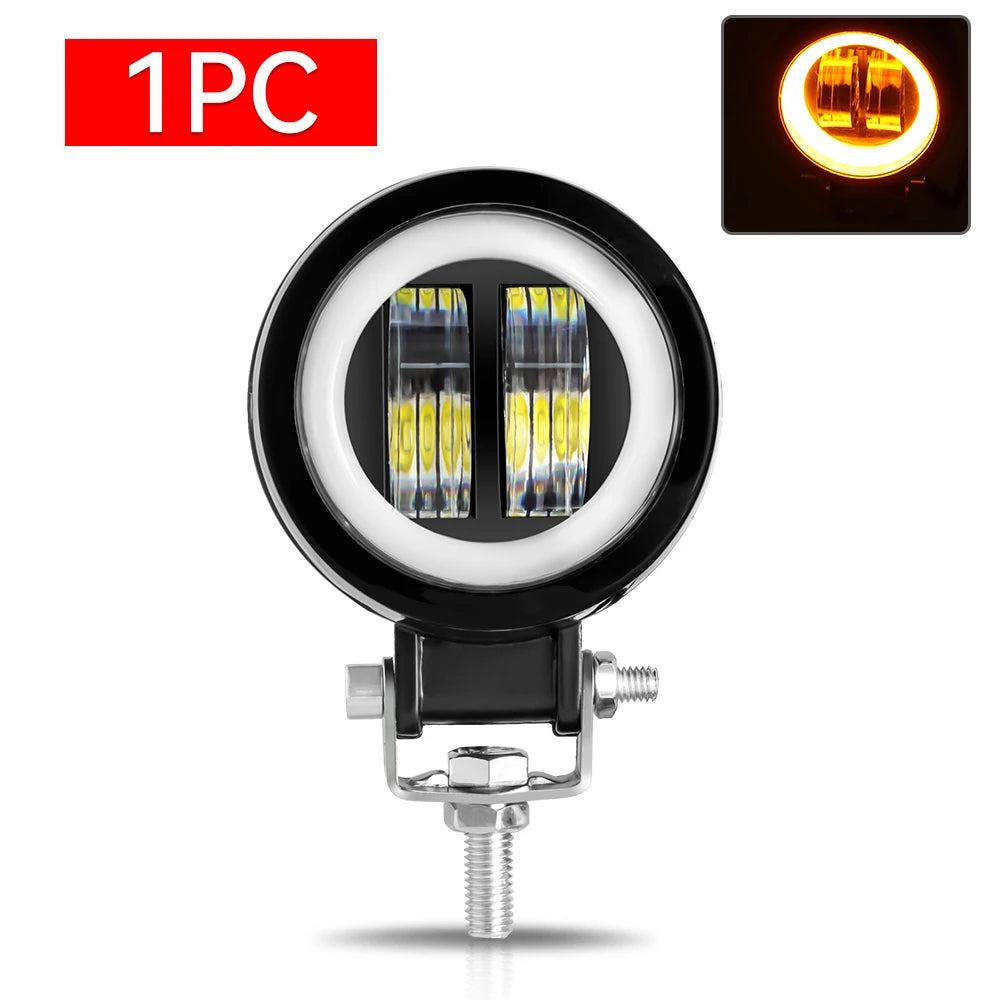 LED Fog Lamp Driving Daytime Off road Led Light Headlight 3'' 20W Motorcycle Halo Lamps For Jeep ATV 12V 24V SUV Worklight Beams