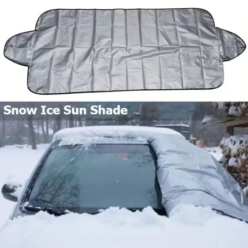 Universal Car Windshield Snow Cover - Frost Ice Rain & Sun Protector for Most Cars & SUVs, 1PC Auto Windscreen Shield