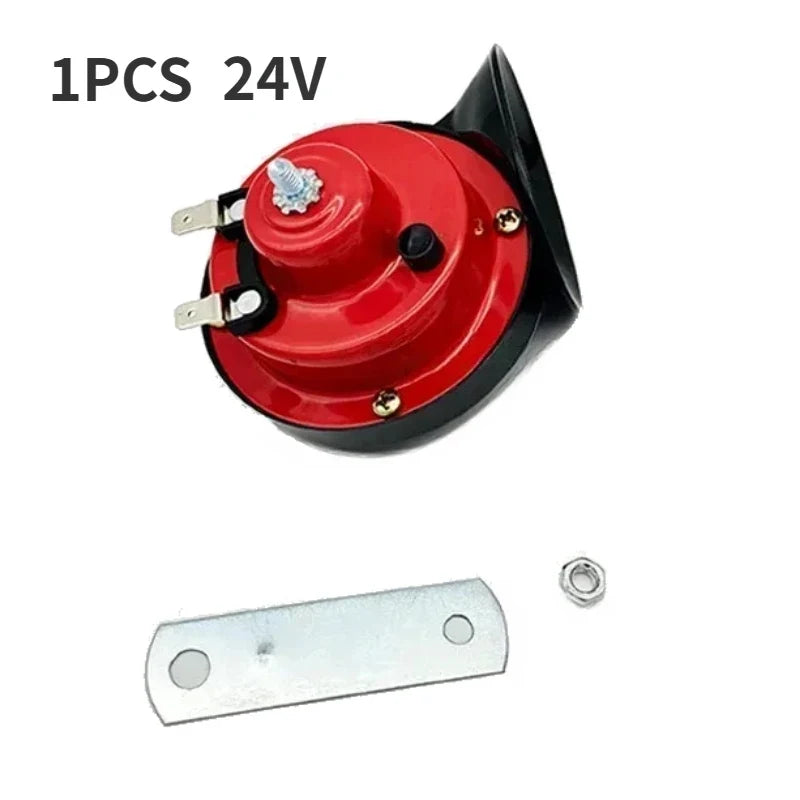 1/2PCS 60DB Electric Horn 12V Car Speaker 24V Truck High Pitched Whistle Waterproof Horns Snail Trumpet 12v Motorcycle Horn Red