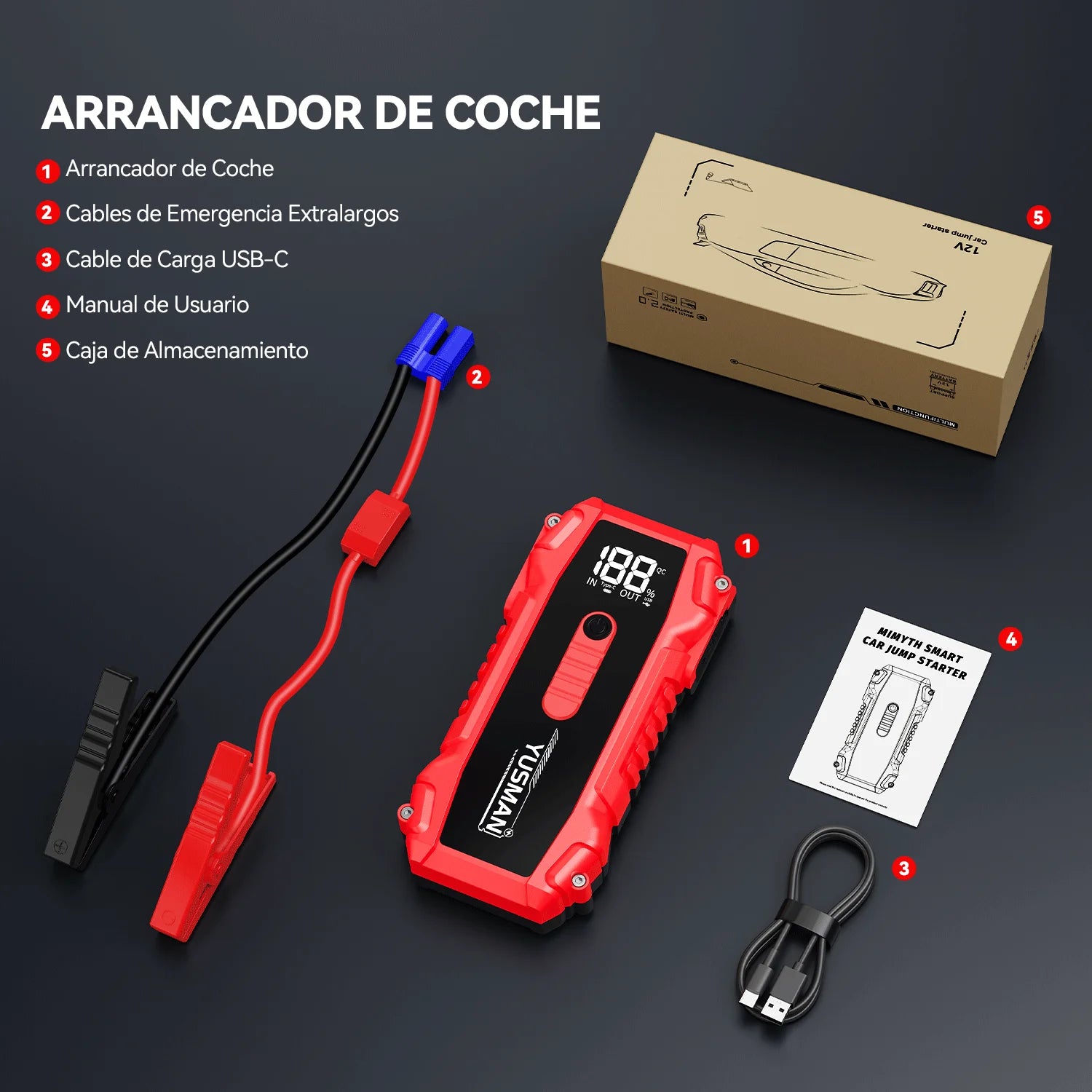 BSMOOM 7000A Car Jump Starter Big Power Bank Car Battery Booster 12V Car Starting Device for Petrol 9.0L Diesel 8.0L