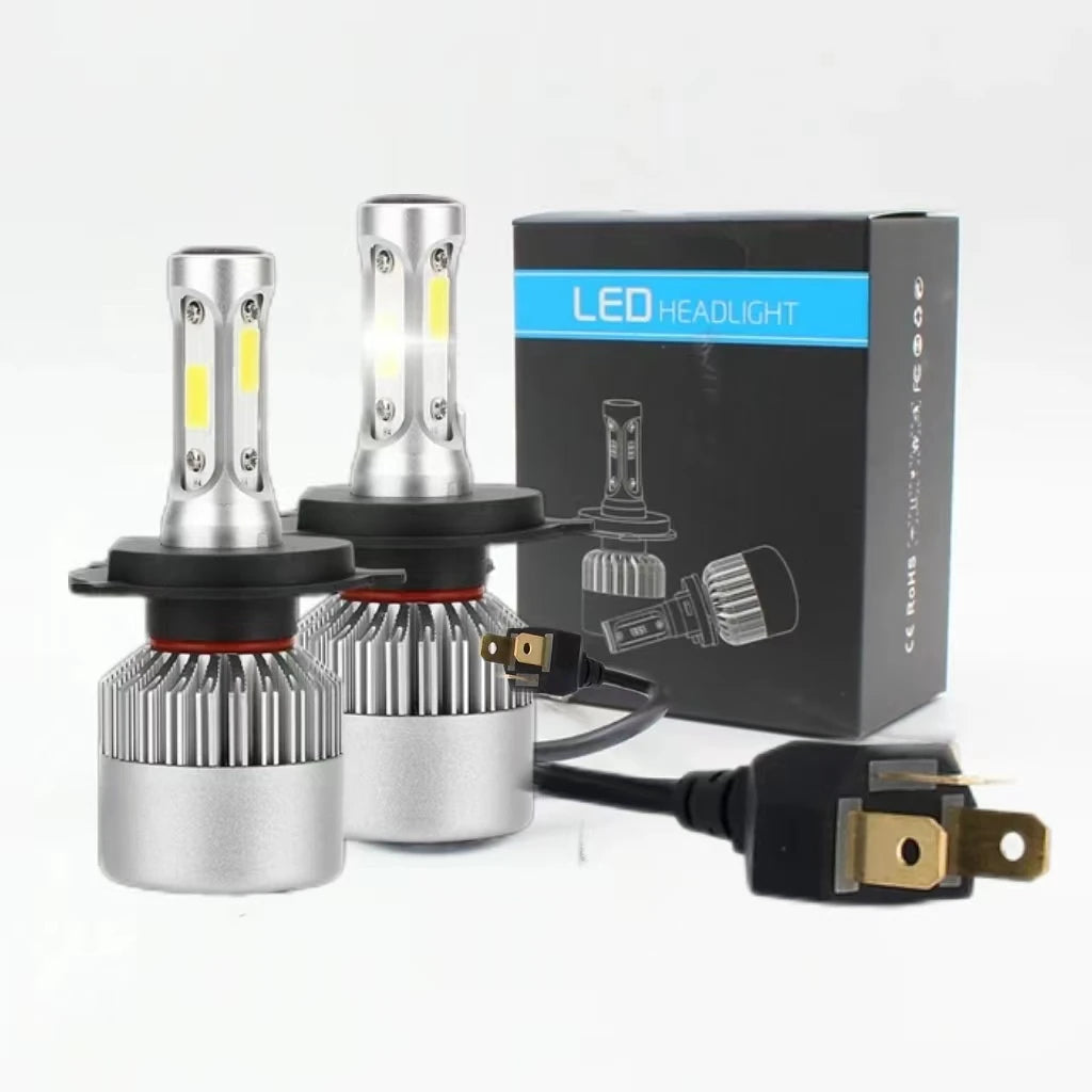 2pcs Car S2 Headlight Bulbs LED H1 H7 H4 9005 9006 Auto 72W 8000LM 6500K No Error Lamp Low High Beam 9-36V For lights