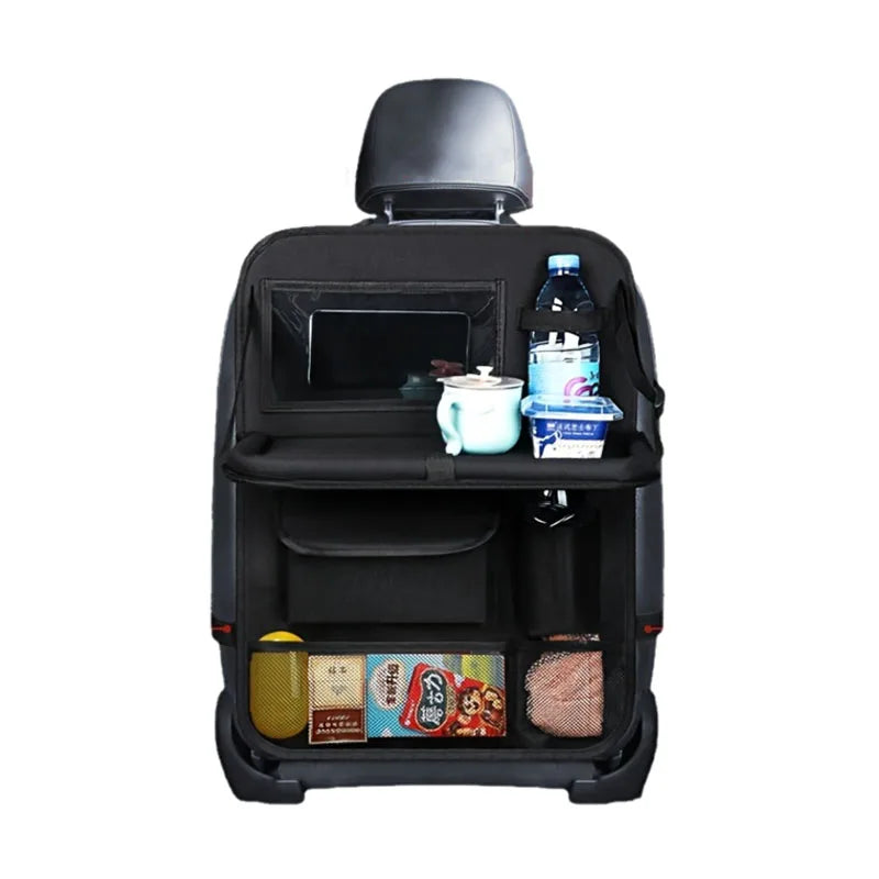 Foldable Car Seats Organizer with Tray Tablet Holder Multi-Pocket Storage Car Interior Stowing Tidying Universal Car Accessories