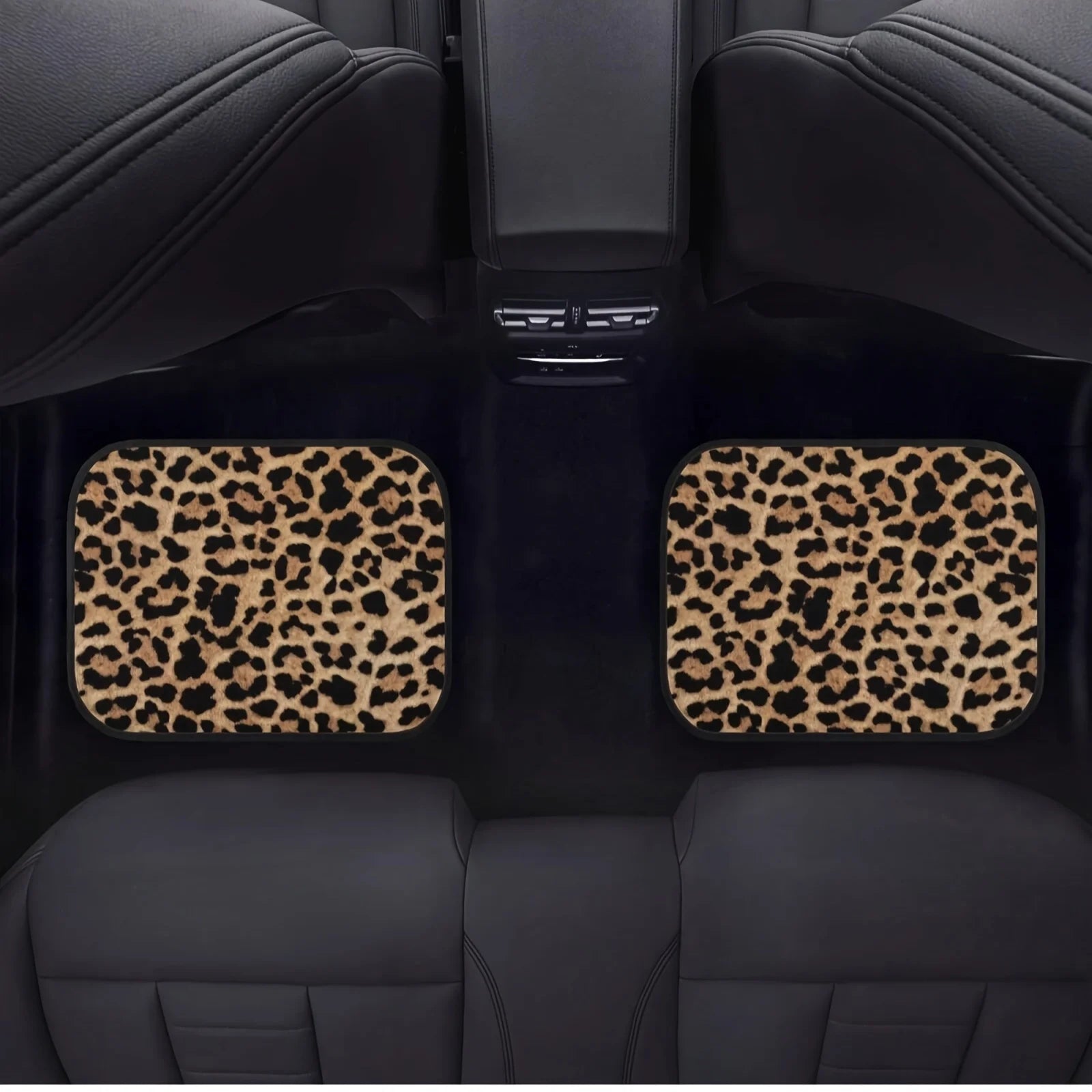 Leopard Print Car Floor Mats Set, All-Weather Universal Size for Front and Rear Seats, Suitable for SUVs, Limousines, LKWs