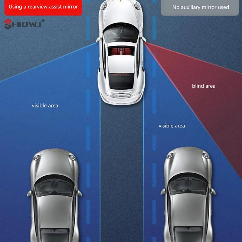 Car Mirror Auxiliary Rear View Mirror Wide Angle Side Rear Mirrors Reverse Blind Spot 360° Adjustable Car Accessories