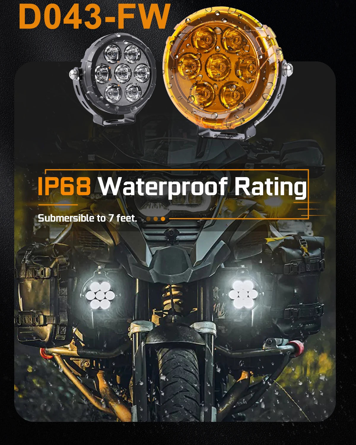 BraveWAY LED Motorcycle Spot Light 4.5 Inch Driving Lamps for Moto Off-Road Truck Tractor 4x4 Work UTV Auxiliary Headlights