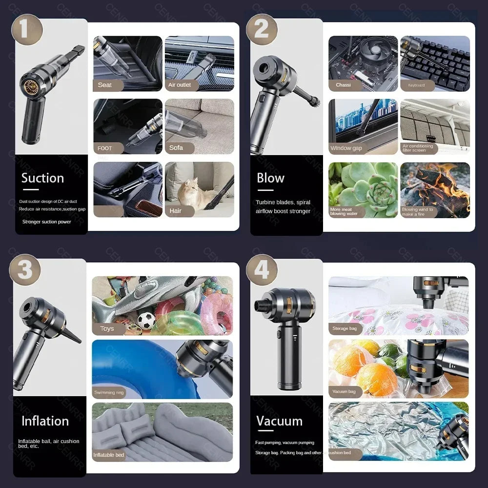 CENRR 998000PA Car Vacuum Cleaner Powerful Portable HandHeld Vacuum Cleaner For Car Wireless Cleaner Robot Car Accessories