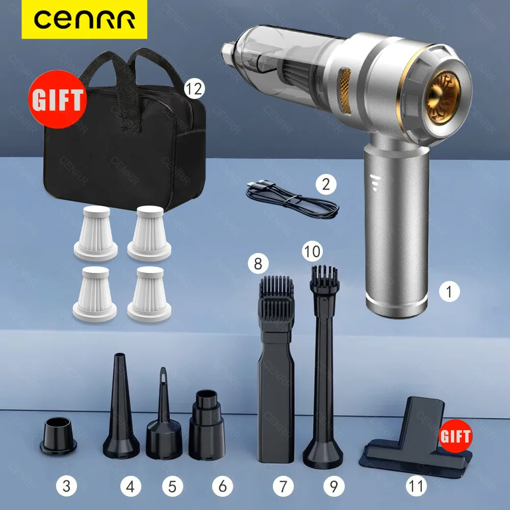 CENRR 998000PA Car Vacuum Cleaner Powerful Portable HandHeld Vacuum Cleaner For Car Wireless Cleaner Robot Car Accessories