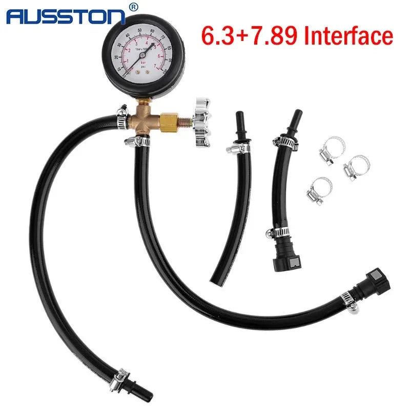 0-100PSI Quick Connected Fuel Injection Pump Pressure Tester Gauge with VALVE for Car Truck Gasoline Pressure Gauge Meter Tester