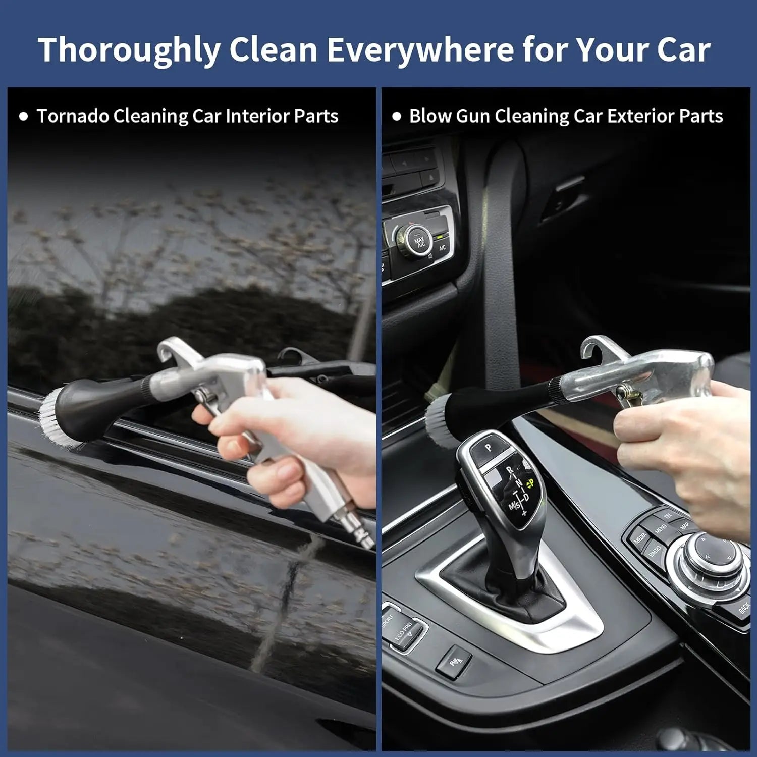 High Pressure Tornado Air Gun Efficient Car Dust Blower Professional Cleaning Tool for Auto Interior Wash and Dry Cleaning