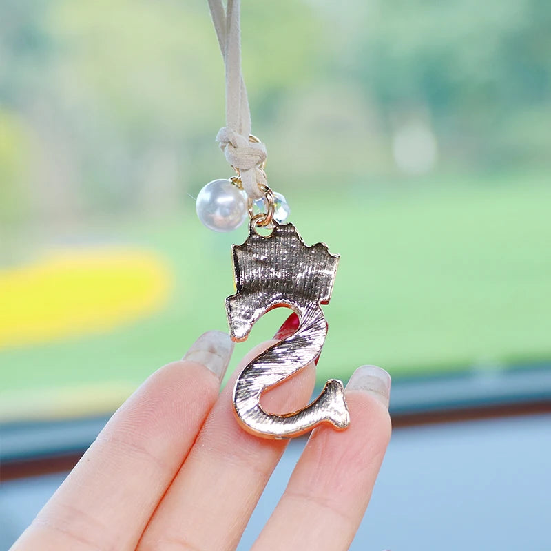 Alloy Letter S Automotive Interior Rearview Mirror Car Hanger Accessories